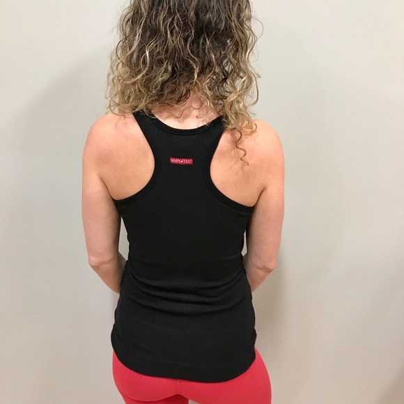 HARD TAIL SEXY T BACK TANK BLACK WITH RED ROSE - Picture 2 of 2